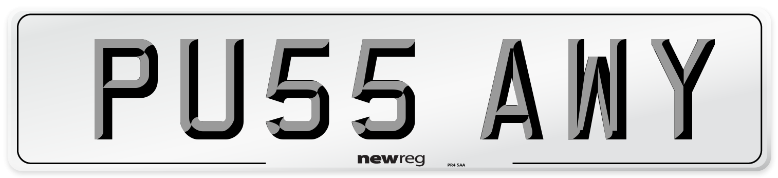 PU55 AWY Number Plate from New Reg